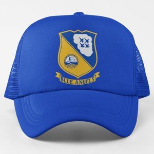 NEW Blue Angels Shield Emblem Logo Foam Trucker Mesh Snapback Hat BLUE